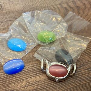 Interchangeable necklace slide with Pink Stone